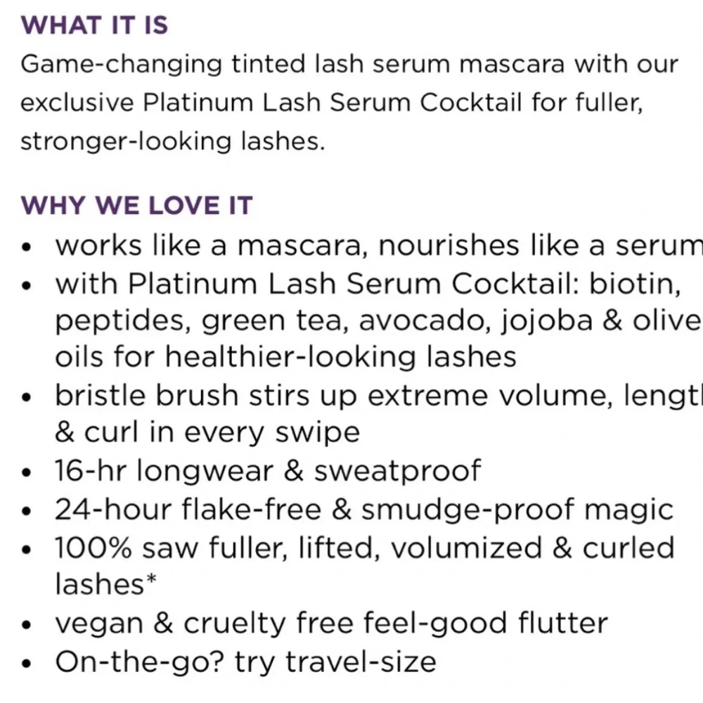 Tarte Lights Camera Lashes Platinum Mascara